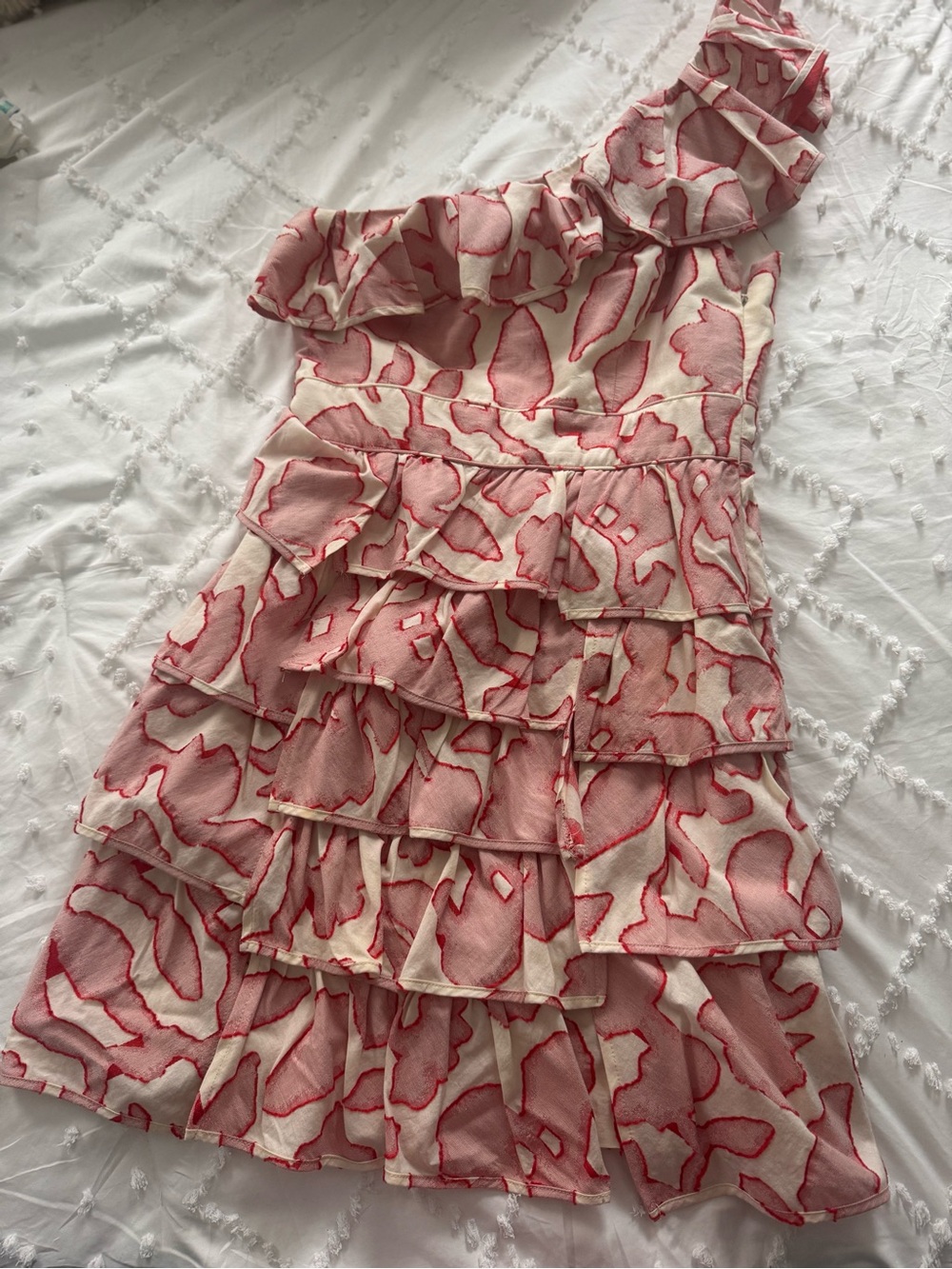 Cynthia Steffe Pink & Cream Ruffle Dress